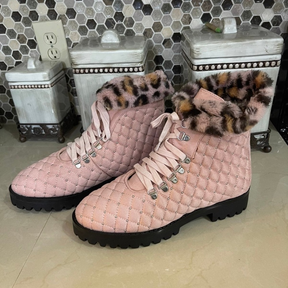 Penny Loves Kenny Blush Quilted Ankle Boots - Picture 2 of 9